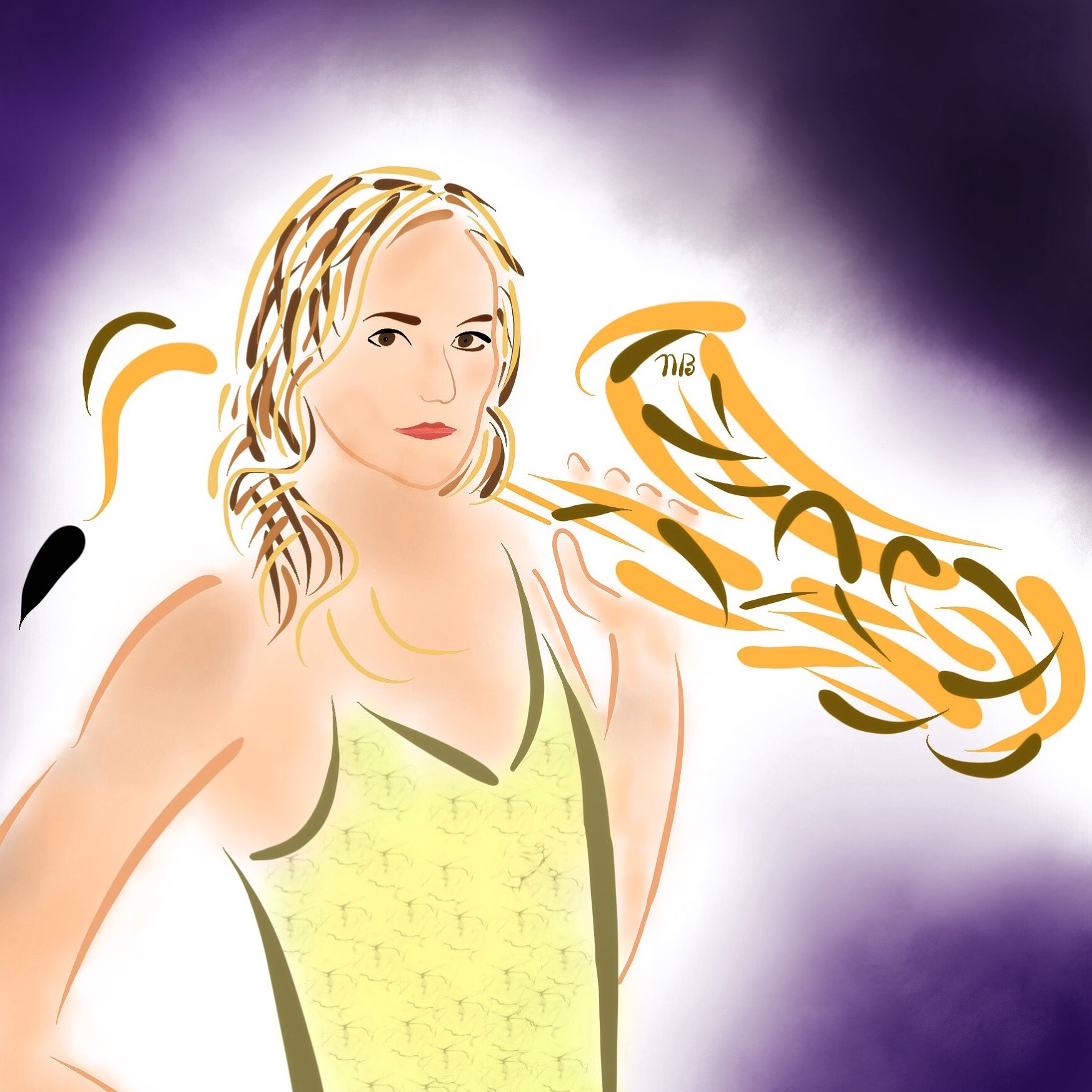 Roxy Coss Drawing, Sax Player SaxStation